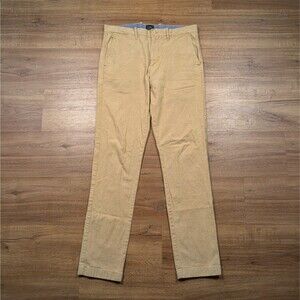 J Crew 770 Straight Chino Pants Mens 32x34(32) Beige Linen Blend Preppy Office